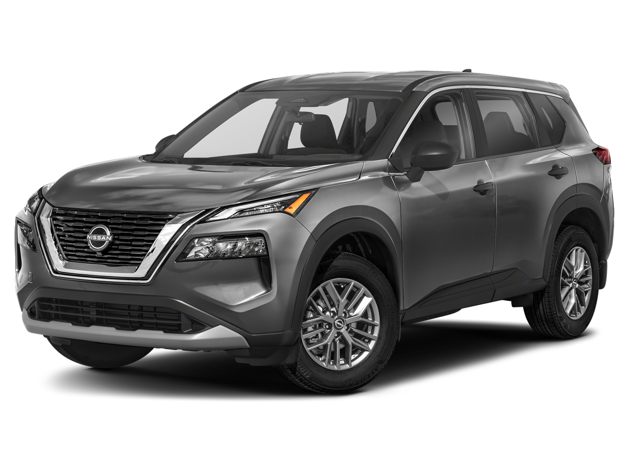 2023 Nissan Rogue S in Gun Metallic — front three-quarter view