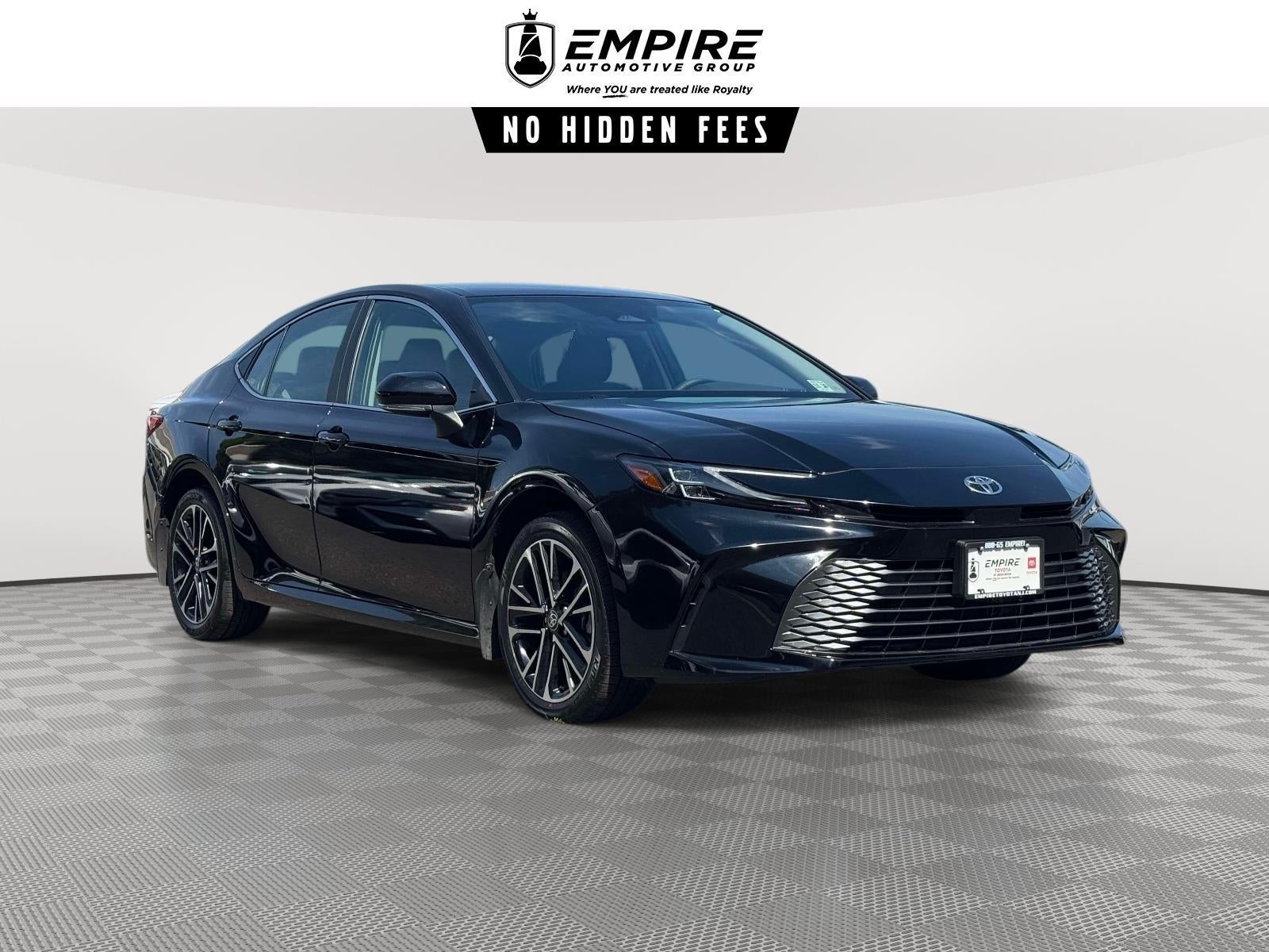 2026 Toyota Camry XLE in Midnight Black Metallic — front three-quarter view