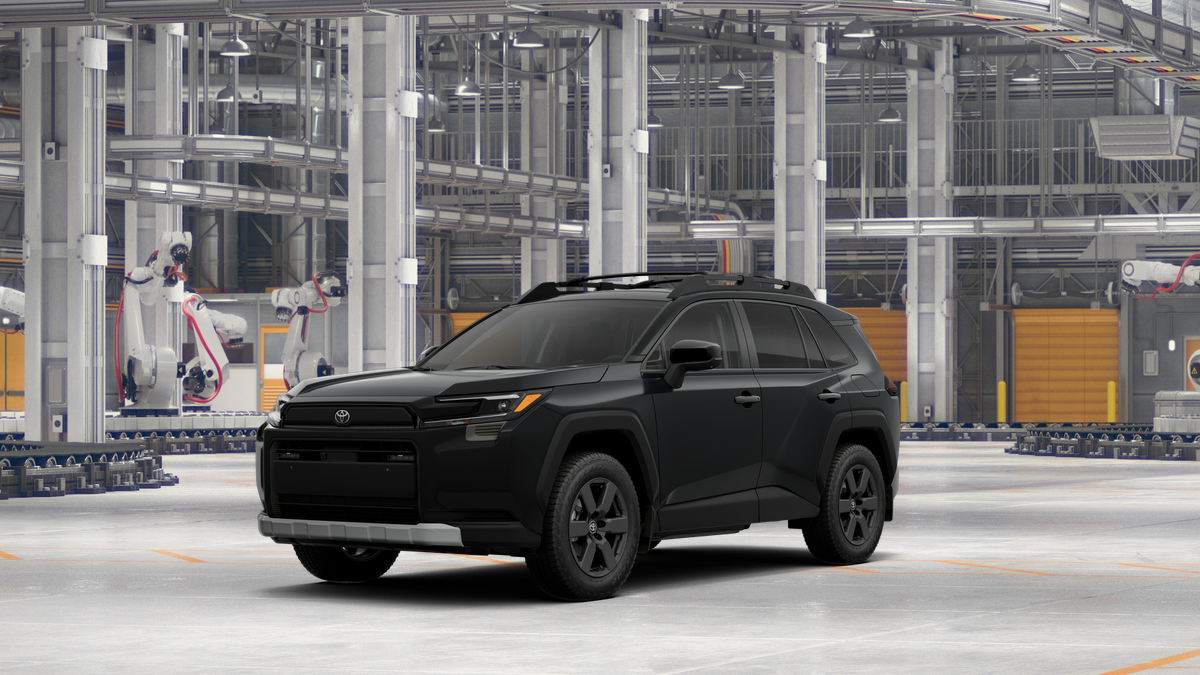 2026 Toyota RAV4 Woodland in Midnight Black Metallic — front three-quarter view