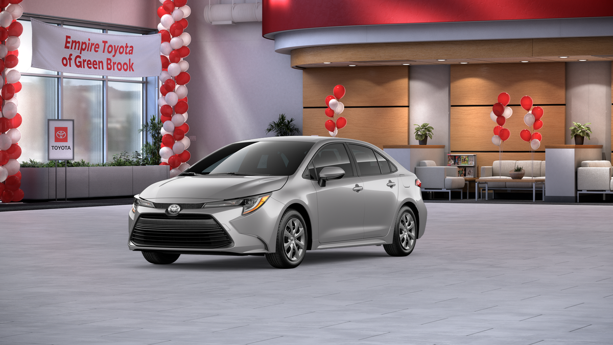 2026 Toyota Corolla LE in Classic Silver Metallic — front three-quarter view