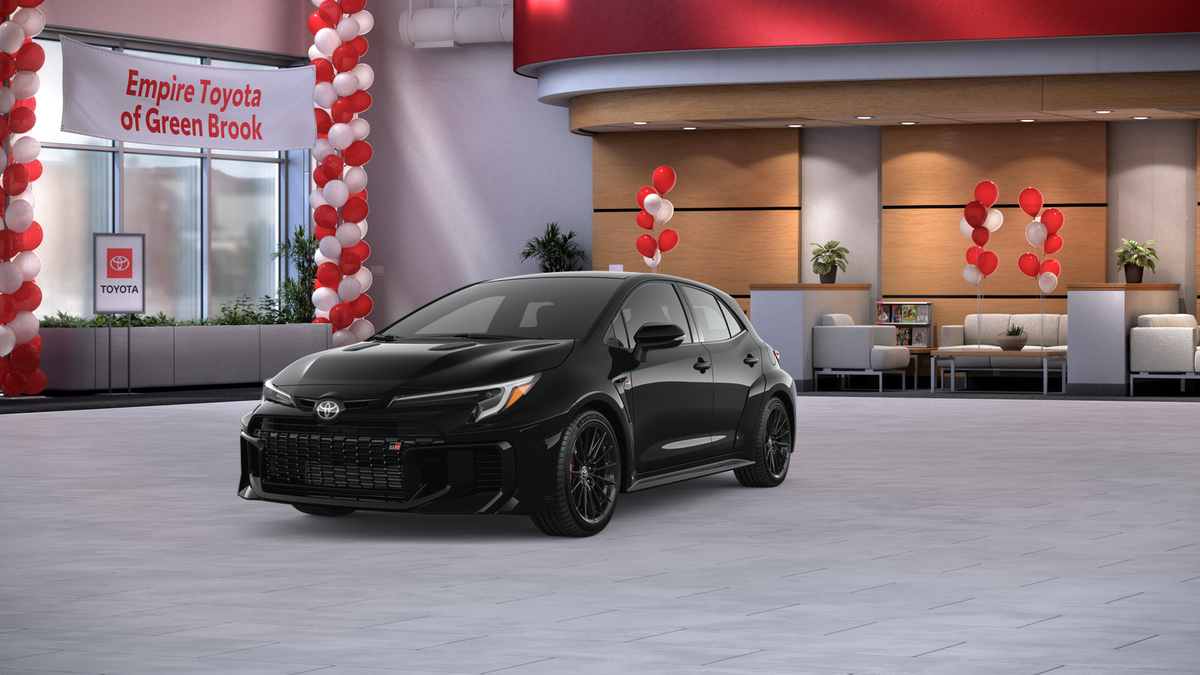 2026 Toyota GR Corolla MT in Black — front three-quarter view